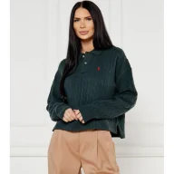 Swetry damskie - POLO RALPH LAUREN Wełniany sweter Cropped Fit z dodatkiem kaszmiru - miniaturka - grafika 1