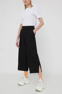 Spodnie damskie - Vila spodnie damskie kolor czarny szerokie high waist - grafika 1