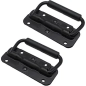 Zawiasy, okucia i inne akcesoria - 2 x uchwyty do skrzynek narzędziowych ze stali nierdzewnej, składany uchwyt sprężynowy, uchwyt do ciągnięcia 100 mm - miniaturka - grafika 1