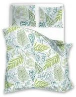 Pościel - Faro Pościel z mikrofibry 140x200 Harmony 13 liście zielona turkusowa z jedną poszewką 70x90 - miniaturka - grafika 1