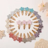 Ozdoby do włosów - TEMU 24szt Błyszczące Spinki do Włosów z Pięciopłatkowym Kwiatem, Eleganckie Klipsy Modne dla Dziewczyn - miniaturka - grafika 1