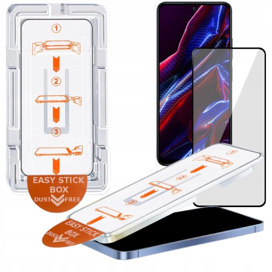 Szkło hartowane z ramką do montażu szybka EZ FREE DUST do Poco X5 5G