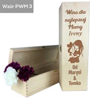 Gadżety dla niej i dla niego - Skrzynka na wino alkohol Wino Najlepszej mamy z imieniem - miniaturka - grafika 1