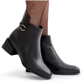 Botki damskie - Ocieplane Botki Damskie Na Obcasie Zapinane Na Zamek Czarne Vinceza 66724 - miniaturka - grafika 1