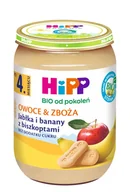 Dania dla dzieci - Hipp BIO Owoce & Zboża Jabłka i banany z biszkoptami 4m+) 190 g - miniaturka - grafika 1