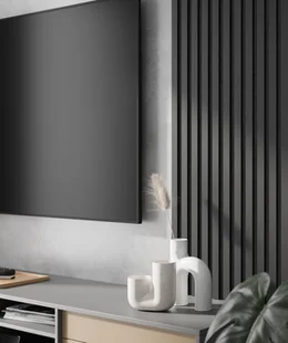 275x30x2,6 cm LD Panel akustyczny na grubym filcu (czarny mat) - lamele ścienne i sufitowe 3D - Panele ścienne i boazeria - miniaturka - grafika 1