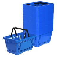 Torby i wózki na zakupy - Zestaw 15x Koszyk zakupowy do przechowywania 2 rączki 22L niebieski KTD - miniaturka - grafika 1