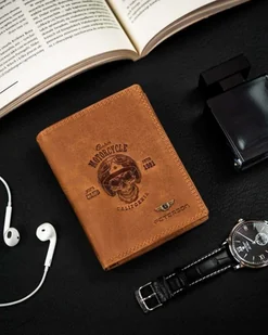 Peterson Portfel Męski Bez Zapięcia Z Naturalnej Skóry Nubukowej - Portfele - miniaturka - grafika 1