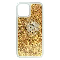 Etui i futerały do telefonów - Babaco Etui na telefon iPhone 12 PRO MAX efekt płynnego brokatu, złote - miniaturka - grafika 1