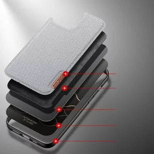 Dux Ducis Fino etui pokrowiec pokryty nylonowym materiałem iPhone 13 Pro szary - Etui i futerały do telefonów - miniaturka - grafika 3