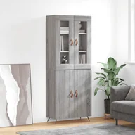 Witryny - vidaXL Witrynka szary dąb sonoma 69,5x34x180cm materiał drewnopochodny - miniaturka - grafika 1