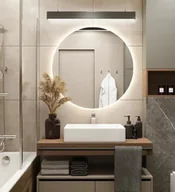 Lustra - OK STYL - Lustro okrągłe ścienne z oświetleniem LED 90 cm - miniaturka - grafika 1