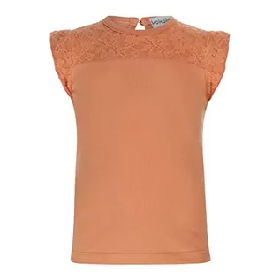 Koszulki i topy damskie - Koko Noko Dziewczęcy top pomarańczowy koronkowy t-shirt, pomarańczowy, 98 cm - grafika 1