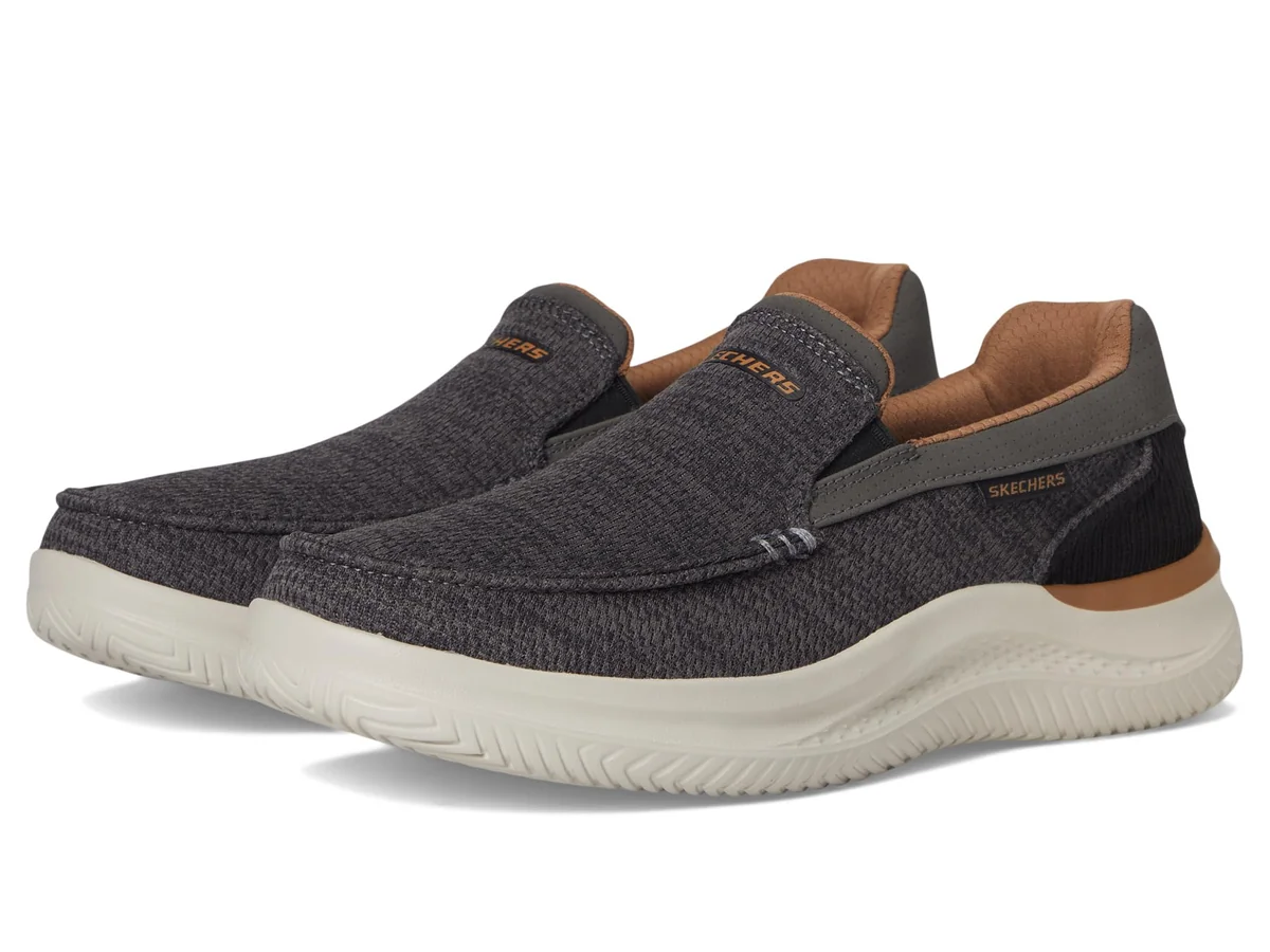 Skechers Męskie trampki Hasting-Marco, szare/czarne, 42 EU, Szary Bllack, 43 EU