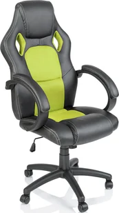 Fotel biurowy, krzesło biurowe Fotel biurowy TRESKO Racing krzesło obrotowe fotel sportowy krzesło biurowe krzesło do biurka czarny/jasnozielony - Fotele i krzesła biurowe - miniaturka - grafika 1
