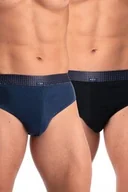 Majtki męskie - Slipy męskie bawełniane (2 pack) w eleganckiej ciemnej kolorystyce MPP 237 Key - miniaturka - grafika 1