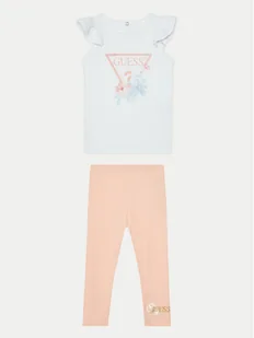Guess Komplet t-shirt i legginsy A5RG10 KA6W4 Biały Regular Fit - Legginsy - miniaturka - grafika 1