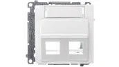 Gniazdka elektryczne - Kontakt Simon SIMON SIMON BMGKS2P.01/11 | Pokrywa gniazd teleinformatycznych na Keystone skośna podwójna z polem opisowym. Montaż na łapki l BMGKS2P.01/11 - miniaturka - grafika 1