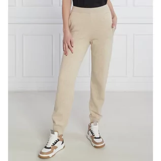 Spodnie damskie - Calvin Klein Spodnie dzianinowe | Regular Fit | z dodatkiem kaszmiru - grafika 1