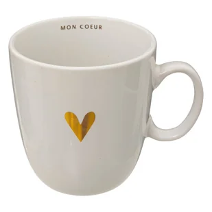 Kubek ceramiczny biały z serduszkiem FLORAL, 300 ml - Kubki Kubek ceramiczny biały z serduszkiem FLORAL, 300 ml - Kubki - miniaturka - grafika 1
