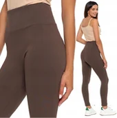 Legginsy - Prążkowane Legginsy Getry Damskie Wysoki Stan Modne Kryjące MORAJ L/XL - miniaturka - grafika 1