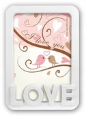 Ramki na zdjęcia - NA Ramka zdjęcie 10x15 biała z napisem love - miniaturka - grafika 1