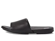 Kapcie damskie - Fitflop Damskie kapcie Gracie Leather Pool Slides, All Black, 42 EU, All Black, 42 EU - miniaturka - grafika 1