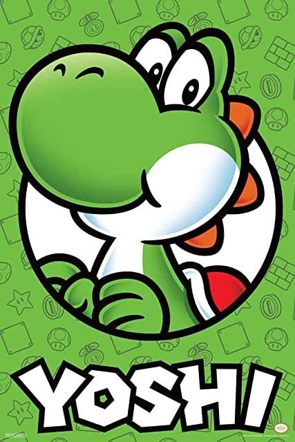 Naklejka Uv Wypukła Ozdobna DTF UV Aplikacja Super Mario Bros Yoshi
