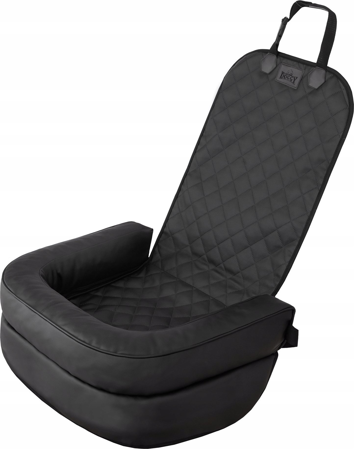 DOGGY TRANSPORTER FRONT CZARNY SKAJ