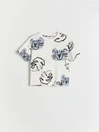 Bluzki dla niemowląt - Reserved - Bawełniany t-shirt - złamana biel - miniaturka - grafika 1