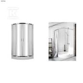 Kabiny prysznicowe - Onnline Kabina prysznicowa 90x90 cm półokrągła R55 szkło transparentne hartowane 5 mm drzwi rozsuwane szerokość wejścia 540 mm profil 0 8 mm z - miniaturka - grafika 1