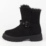 Botki damskie - Czarne botki damskie na traperze Vinceza 34632 - miniaturka - grafika 1