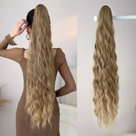 Pozostałe akcesoria fryzjerskie - TEMU 32" Ombre Klips do włosów w stylu końskiego - Włosy syntetyczne w kolorze Beige do Brązowego Gradientu, włókno odporno na ciepło dla codziennego - miniaturka - grafika 1