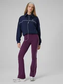 Legginsy - 4F Legginsy z rozszerzanymi nogawkami damskie - burgundowe XS - miniaturka - grafika 1