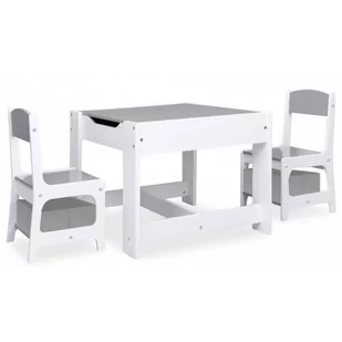 Szary wielofunkcyjny stolik z krzesłami dla dzieci Tippo - Stoliki dla dzieci - miniaturka - grafika 1