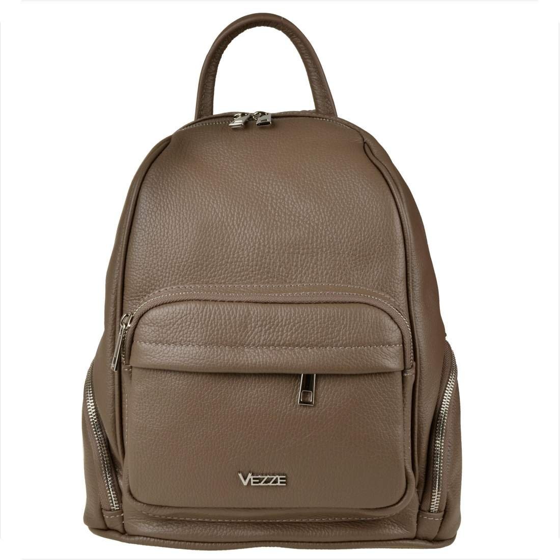 VEZZE Plecak skórzany brąz taupe rozmiar L