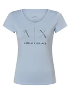 Koszulki i topy damskie - Armani Exchange Koszulka damska Kobiety Bawełna niebieski nadruk, S - miniaturka - grafika 1