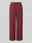 Spodnie damskie - Szerokie spodnie z mieszanka wiskozy i lnu model 'GOA' - miniaturka - grafika 1
