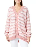 Swetry damskie - SIDONA Damski sweter z dzianiny z guzikami 15525004-SI01, różowy, wielokolorowy, XL/XXL, Różowy, wielokolorowy., XL-XXL - miniaturka - grafika 1