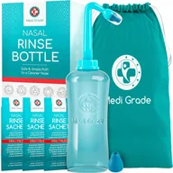 Aspiratory do nosa - Irygator Do Nosa Butelka 500Ml 30 X Saszetek 2 Końcówki Torba Czyszczenie - miniaturka - grafika 1