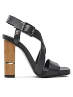 Sandały damskie - Tommy Hilfiger Sandały Hardware Block High Heel FW0FW07016 Granatowy - miniaturka - grafika 1