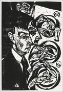 Plakaty - Nervous People at Dinner, Ernst Ludwig Kirchner - plakat 40x60 cm - miniaturka - grafika 1