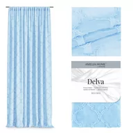 Firany - Firana DELVA kolor błękitny haftowany motyw boho taśma taśma woal 140x250 ameliahome - SCURT/AH/DELVA/PLEAT/BABYBLUE/140X250 - miniaturka - grafika 1