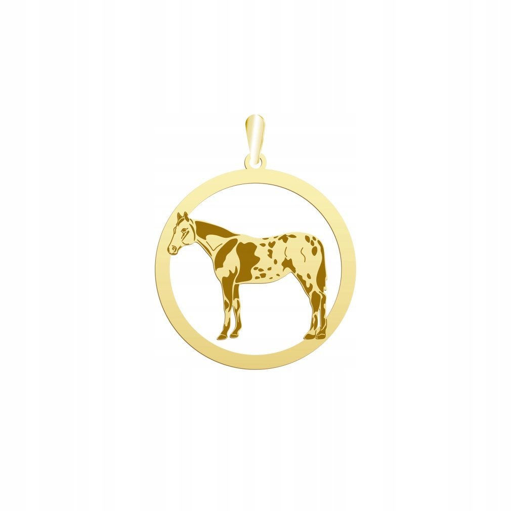Zawieszka Złota Koń Appaloosa 925 Prezent Kobieta Biżuteria GRAWER GRATIS