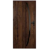 Drzwi zewnętrzne - Isoxa Drzwi zewnętrzne stalowe wejściowe Helios Black 68 orzechowe 80 lewe - miniaturka - grafika 1