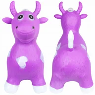 Skoczki dla dzieci - Skoczek do Skakania Krowa Różowa Muzyka Światło Odgłosy 56 cm Gumowy - miniaturka - grafika 1