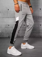 Spodnie męskie - Spodnie męskie dresowe jasnoszare Dstreet UX3199-L - miniaturka - grafika 1