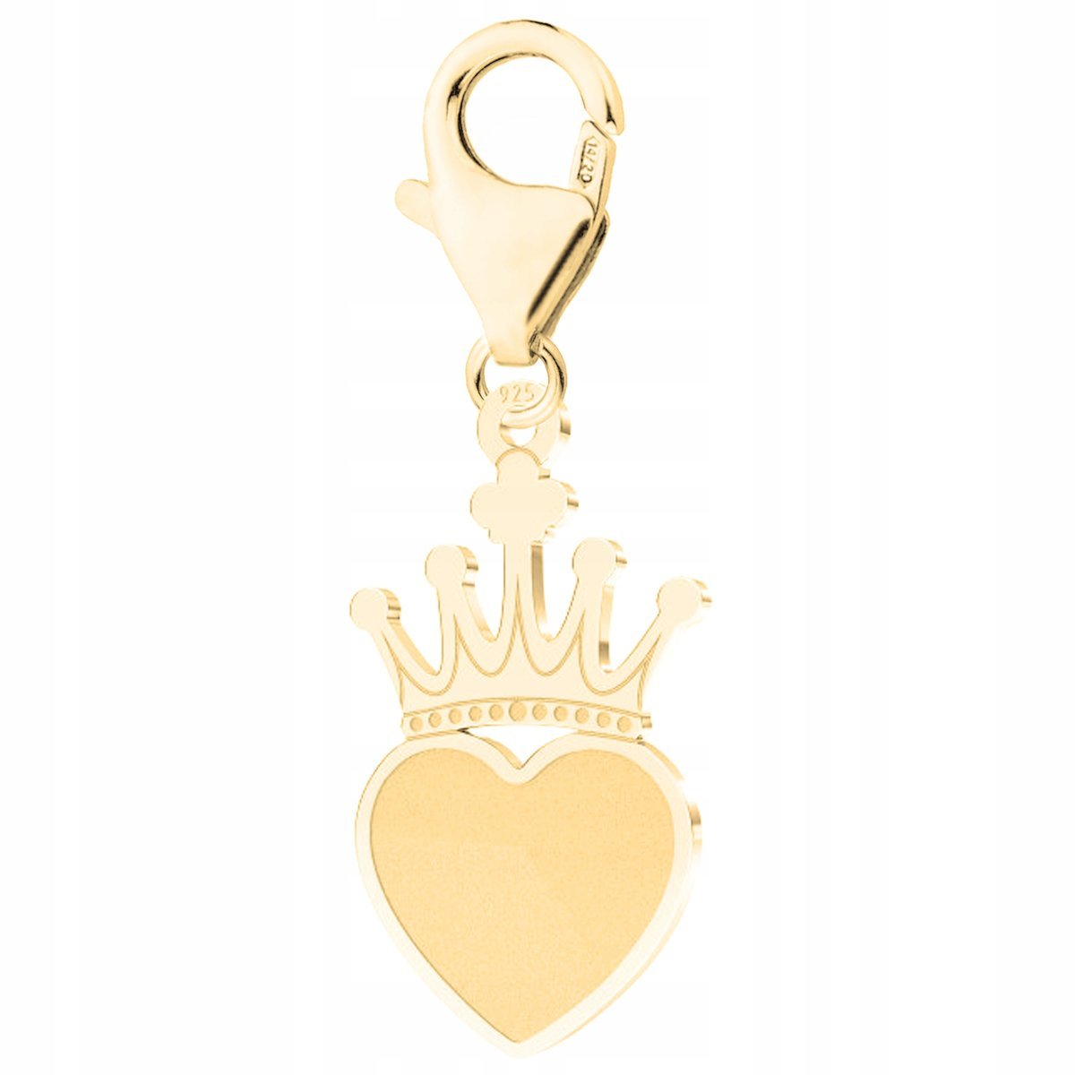 Złota Zawieszka Korona Serce Crown King Królewska Royal SREBRO 925