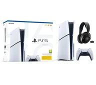 Konsole Playstation - Sony PlayStation 5 Slim D Chassis PS5 1TB z napędem + słuchawki bezprzewodowe SteelSeries Arctis Nova 5P Czarny - miniaturka - grafika 1