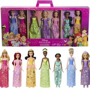 Zestaw 7 Lalek Disney Księżniczki Arielka Roszpunka Aurora Kopciuszek Belle - Lalki dla dziewczynek - miniaturka - grafika 1